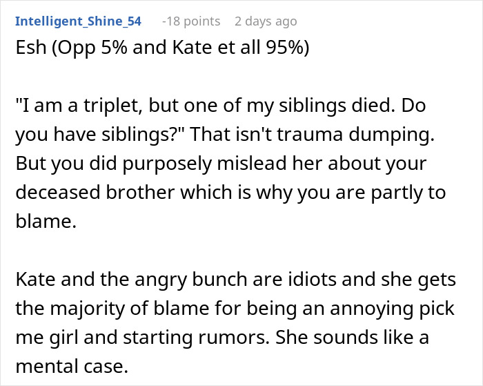 Woman Gets Bashed For Not Mentioning Her Brother Is Dead After Coworker Spread Rumors About Him Woman Gets Bashed For Not Mentioning Her Brother Is Dead After Coworker Spread Rumors About Him