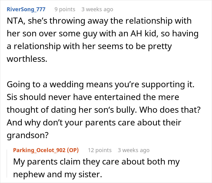Teen Leaves Home In Protest Against Mom Marrying His Bully's Dad, Aunt RSVP's No Just To Back Him Teen Leaves Home In Protest Against Mom Marrying His Bully's Dad, Aunt RSVP's No Just To Back Him