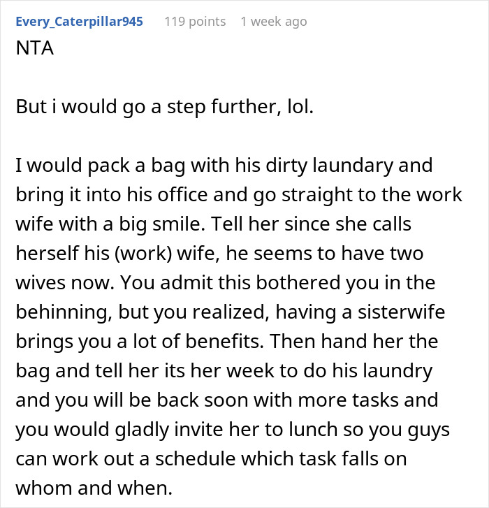 Husband’s “Work Wife” Wins Over His Stomach, So His Actual Wife Stops Making Him Lunches Husband’s “Work Wife” Wins Over His Stomach, So His Actual Wife Stops Making Him Lunches