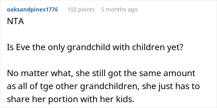 Woman Feels Entitled To Family’s Life-Changing Inheritance Just Because She Has 5 Kids, Gets A Reality Check Woman Feels Entitled To Family’s Life-Changing Inheritance Just Because She Has 5 Kids, Gets A Reality Check