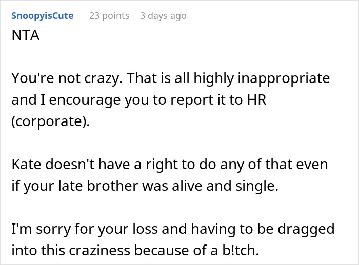 Woman Gets Bashed For Not Mentioning Her Brother Is Dead After Coworker Spread Rumors About Him Woman Gets Bashed For Not Mentioning Her Brother Is Dead After Coworker Spread Rumors About Him