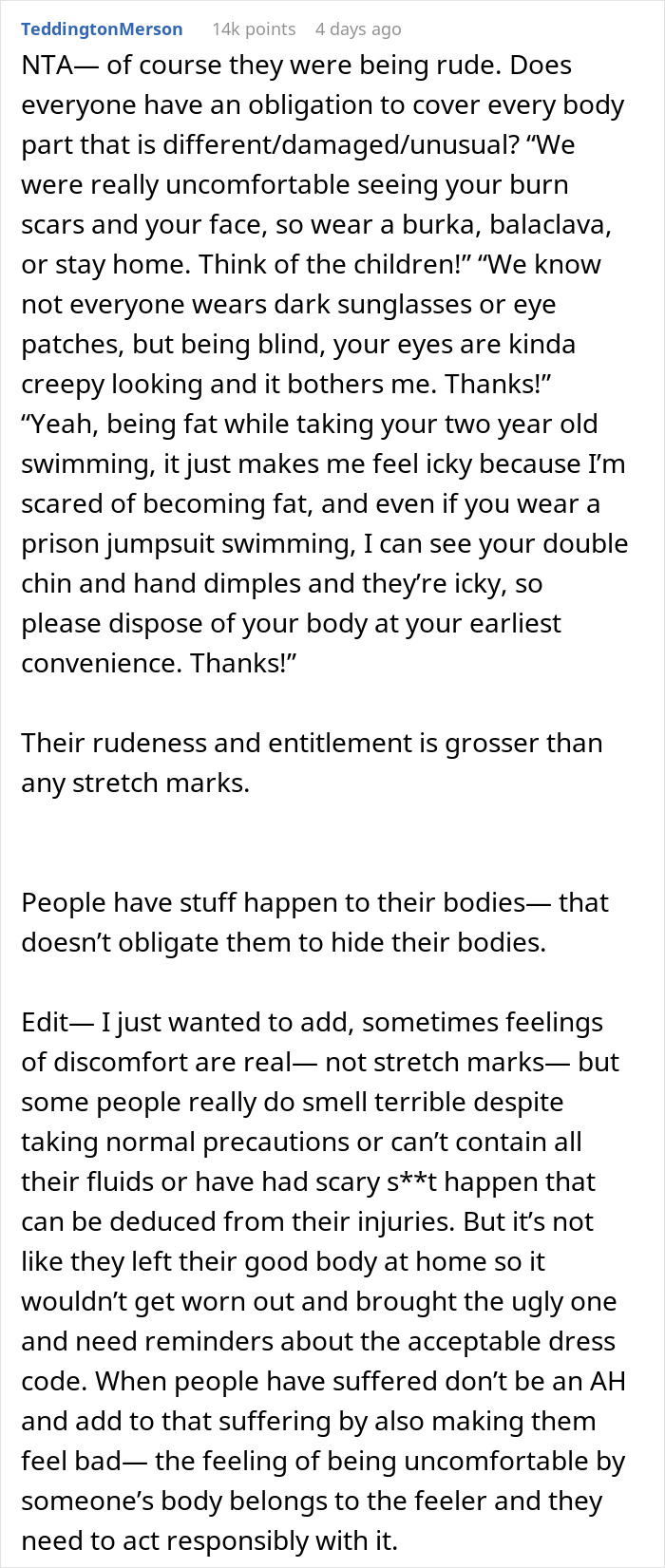 Mom Of 4 Disturbs Other Women At The Pool With Her Swimsuit, Asks If It Was Inappropriate