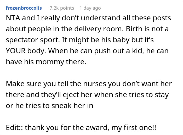Man Explodes At Pregnant Wife After She Says Her Toxic MIL Won&rsquo;t Be Allowed In The Delivery Room