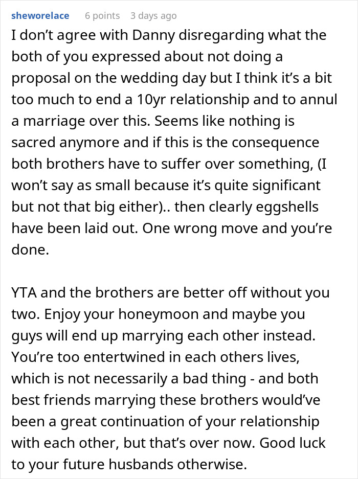 Two Relationships Come To An End After Proposal At Brother’s Wedding Didn’t Go As Planned Two Relationships Come To An End After Proposal At Brother’s Wedding Didn’t Go As Planned
