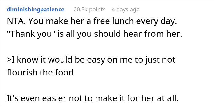 Woman Cooks For Her SIL Every Day, Gets Complaints About The Meals Being Too &ldquo;Bourgeois&rdquo;