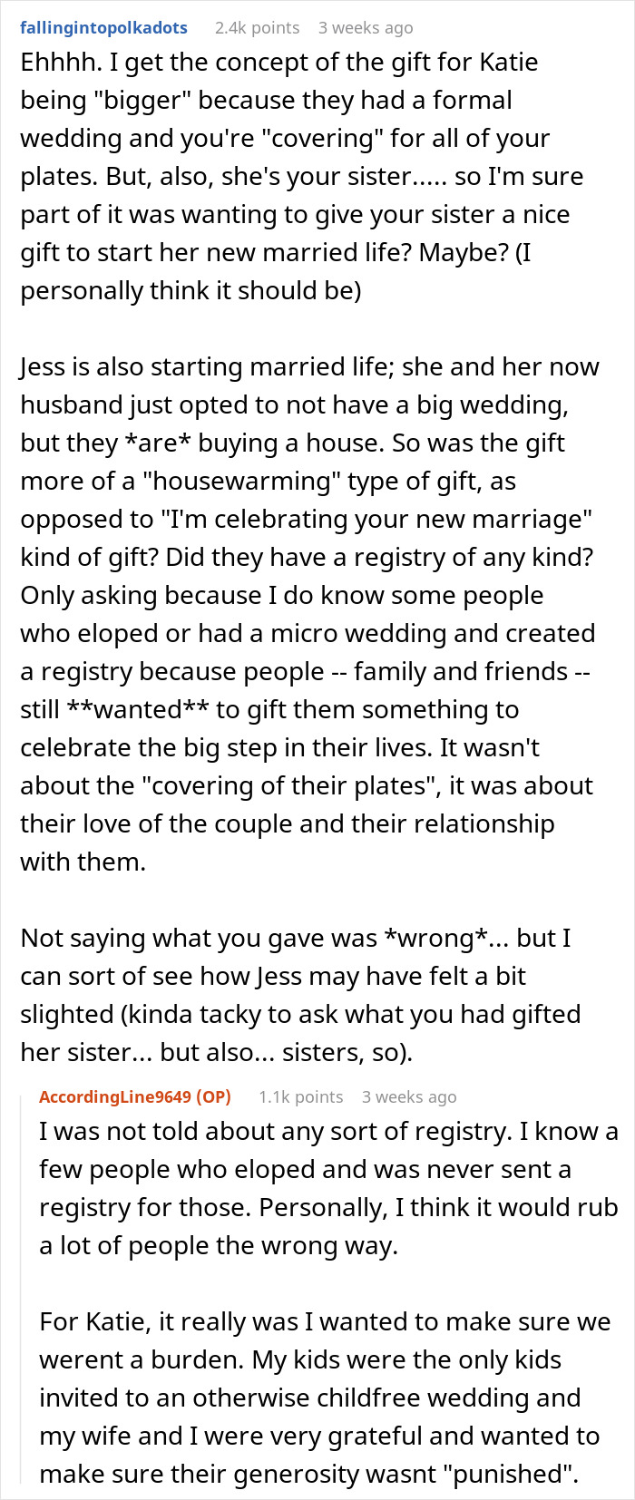 Drama Ensues After Woman Finds Out About A Wedding Gift Her Brother Got For Sister Drama Ensues After Woman Finds Out About A Wedding Gift Her Brother Got For Sister