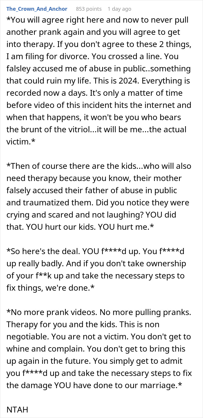 Anniversary Dinner Turns Sour After Wife&rsquo;s Awful Prank Leaves Man Questioning 10-Year Marriage