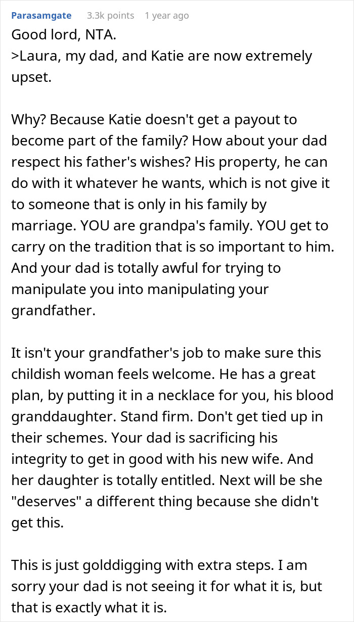 Bride-To-Be Wants Stepsister&rsquo;s Heirloom Diamond For Engagement Ring, But Grandpa Says &ldquo;No Way&rdquo;