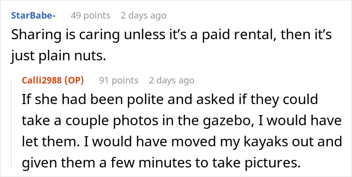 “Get Off My Deck”: Entitled Couple Demands Woman Share Her Gazebo, Gets Evicted Instead “Get Off My Deck”: Entitled Couple Demands Woman Share Her Gazebo, Gets Evicted Instead
