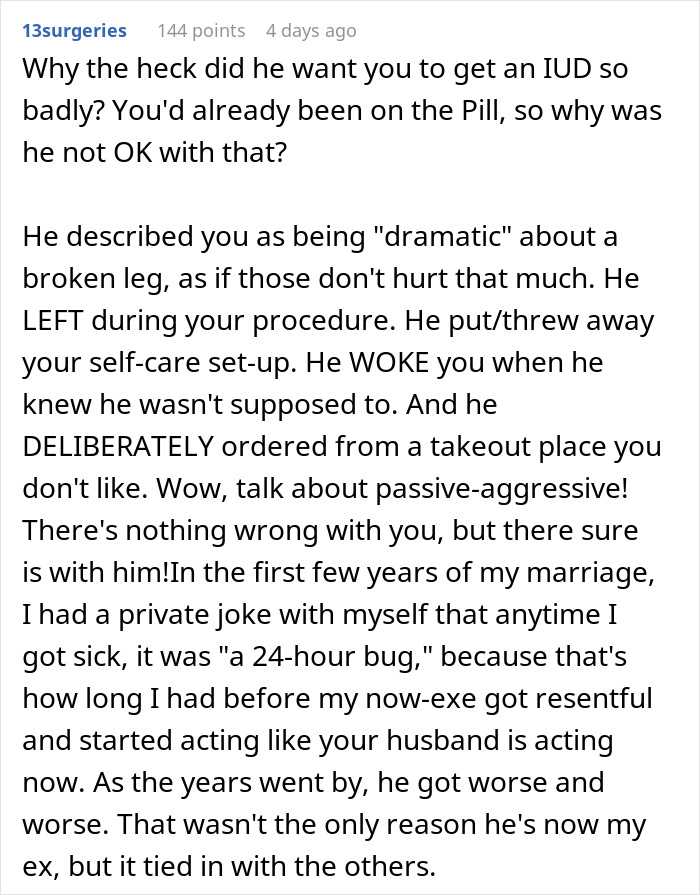 “AITAH For Being Mad At My Husband For His Behavior After I Got An IUD Inserted?”: Woman Gets A Wake-Up Call “AITAH For Being Mad At My Husband For His Behavior After I Got An IUD Inserted?”: Woman Gets A Wake-Up Call
