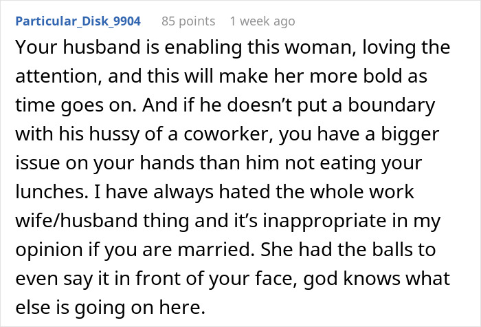 Husband’s “Work Wife” Wins Over His Stomach, So His Actual Wife Stops Making Him Lunches Husband’s “Work Wife” Wins Over His Stomach, So His Actual Wife Stops Making Him Lunches