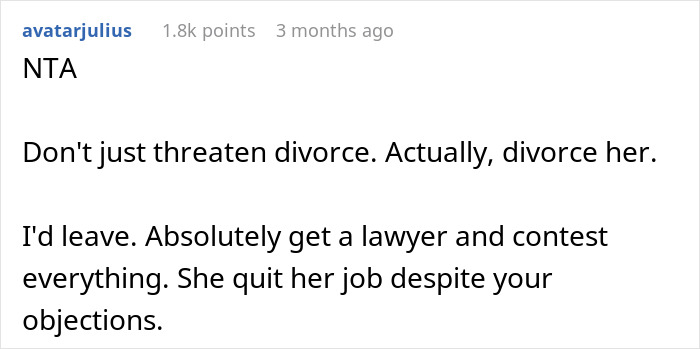 Man Jumps Straight To Divorce The Day His Wife Secretly Quits Her Job To Be A SAHM Man Jumps Straight To Divorce The Day His Wife Secretly Quits Her Job To Be A SAHM