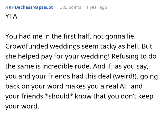Woman Called &ldquo;Selfish&rdquo; For Refusing To Help Fund Friend&rsquo;s Wedding, People Agree With The Bride