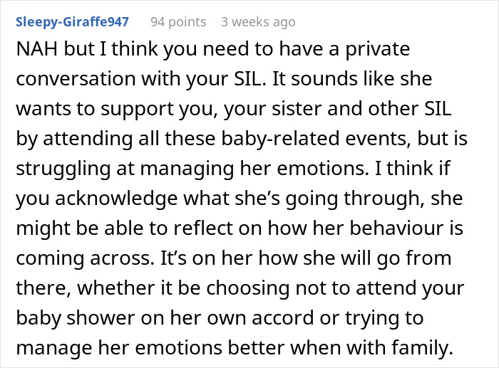 Pregnant Woman Wonders If It's Rude To Exclude Infertile SIL Who&rsquo;s Prone To Emotional Outbursts