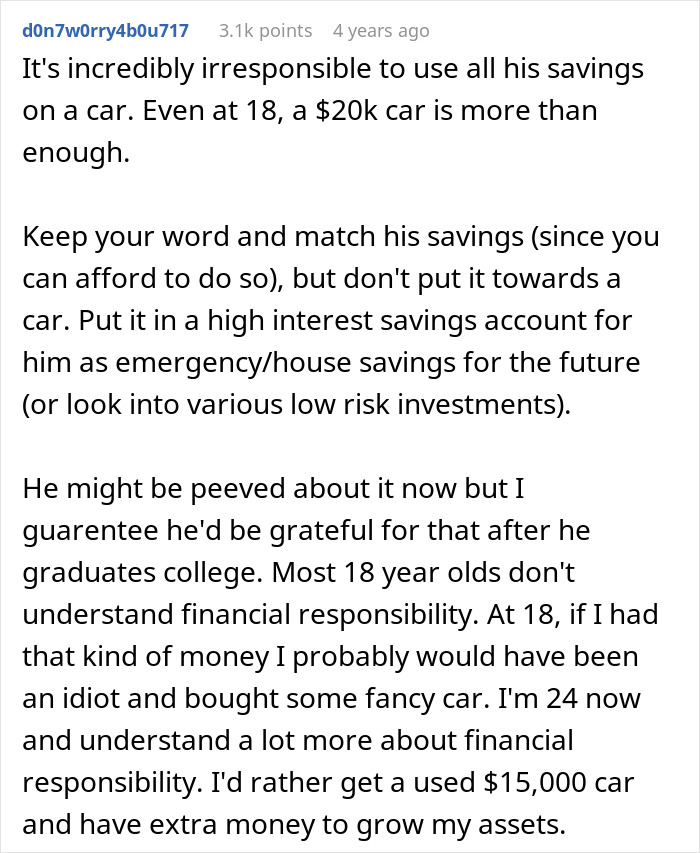 Parents Promise To Match Teen’s Savings For A Car, Stunned After It Turns Out He’s Saved $35K Parents Promise To Match Teen’s Savings For A Car, Stunned After It Turns Out He’s Saved $35K