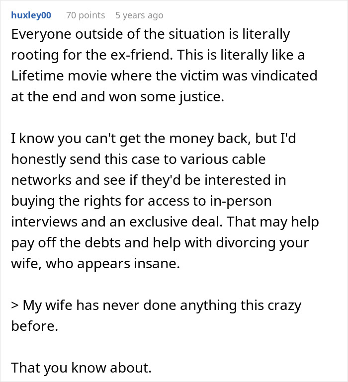 Woman&rsquo;s &ldquo;Stupid Lawsuit&rdquo; Empties Couple&rsquo;s Savings, Husband Can&rsquo;t Move Past It