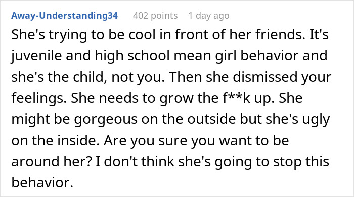 GF Takes Shots At BF’s Shortcomings In Front Of Her Friends, He Tells Her She’s Welcome To Leave GF Takes Shots At BF’s Shortcomings In Front Of Her Friends, He Tells Her She’s Welcome To Leave