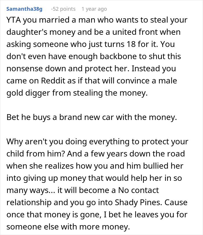 Man Sets Daughter Up For Life Before He Passes Away, Stepdad Threatens To Take It Away