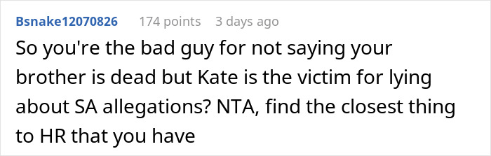 Woman Gets Bashed For Not Mentioning Her Brother Is Dead After Coworker Spread Rumors About Him Woman Gets Bashed For Not Mentioning Her Brother Is Dead After Coworker Spread Rumors About Him