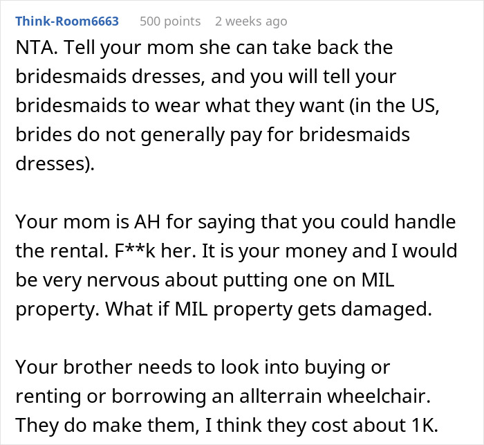 Bride Under Fire After Refusing To Exceed Budget For Brother&rsquo;s Disabled Fianc&eacute;e&rsquo;s Needs