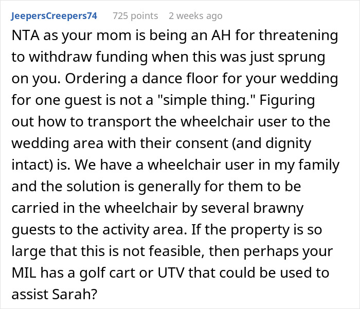 Bride Under Fire After Refusing To Exceed Budget For Brother&rsquo;s Disabled Fianc&eacute;e&rsquo;s Needs