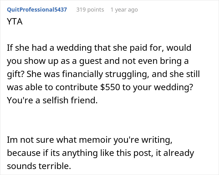 Woman Called &ldquo;Selfish&rdquo; For Refusing To Help Fund Friend&rsquo;s Wedding, People Agree With The Bride