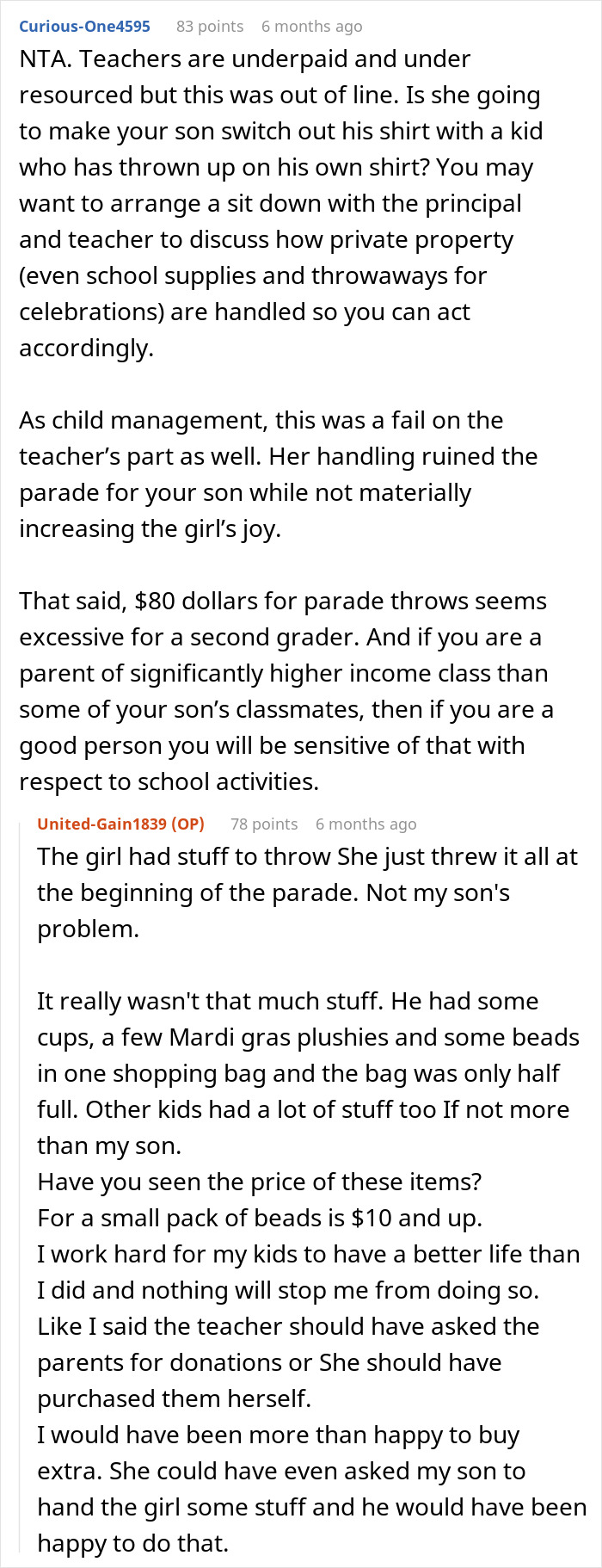 Teacher Forces Boy To Give Up $80 Worth Of Throws To Wasteful Classmate, Mom Retaliates