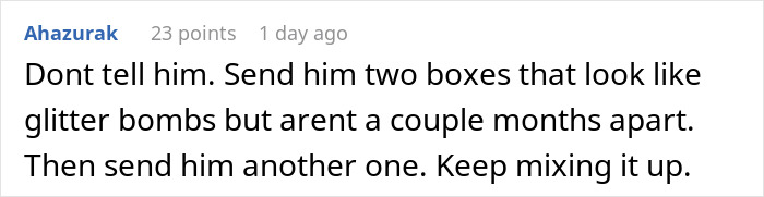 “Enjoy Your Glitter Bomb”: Sparkly Genitalia Confetti Sticks To Man As Stepdaughter Gets Revenge “Enjoy Your Glitter Bomb”: Sparkly Genitalia Confetti Sticks To Man As Stepdaughter Gets Revenge