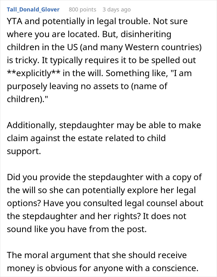Woman Refuses To Give Her 'Stepdaughter' A Cut Of The Inheritance, Asks The Net For A Verdict