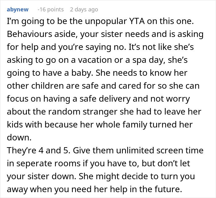 &ldquo;They&rsquo;ve Tried Over 20 Babysitters&rdquo;: Woman Refuses To Babysit Sister&rsquo;s Kids While She Gives Birth