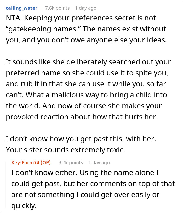 &ldquo;AITA For Leaving The Hospital After My Sister Gave Birth And Announced The Name Of Her Baby?&rdquo;