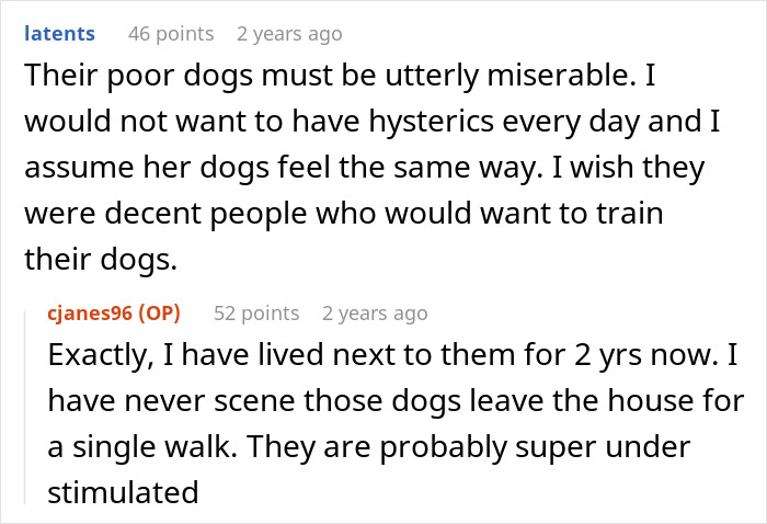 Bad Neighbors Scream At Lady For Using Her Own Yard Due To Their Reactive Dogs, She Gets Revenge Bad Neighbors Scream At Lady For Using Her Own Yard Due To Their Reactive Dogs, She Gets Revenge