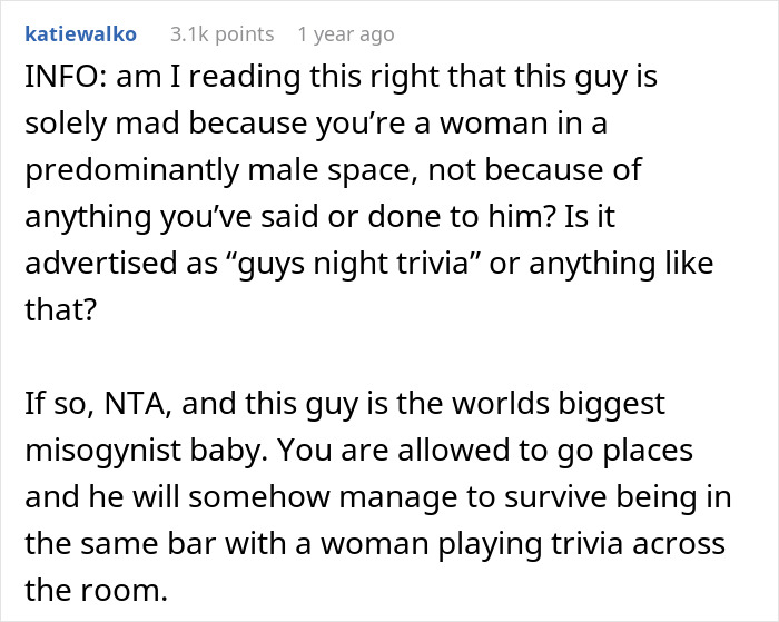 Drama Erupts As Woman &ldquo;Ruins&rdquo; Guy&rsquo;s Safe Space By Joining Trivia Night At Local Bar, He Storms Out