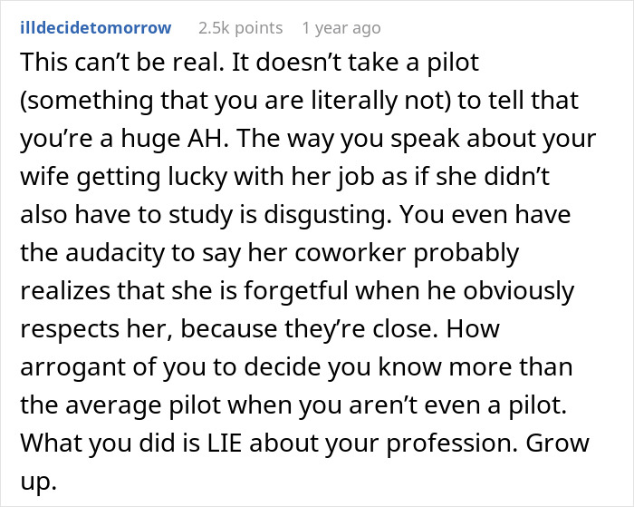 Wife Forced To Sleep On Couch After Refusing To Call Husband A Pilot As He’s Never Flown A Plane Wife Forced To Sleep On Couch After Refusing To Call Husband A Pilot As He’s Never Flown A Plane