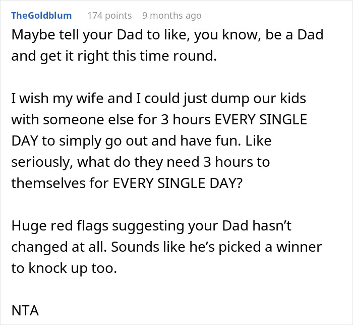 Teenager Rejects Father&rsquo;s Request To Babysit Newborn Half Brother For Three Hours Daily