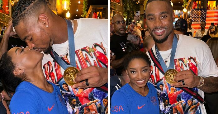 Simone Biles Has Epic Comeback For Haters Slamming Her Husband For Wearing Her Olympic Gold Medal