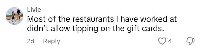 &ldquo;Tipping Is Out Of Control&rdquo;: Waitress Rejects 35% Gift Card Tip, Leaving Customer Confused