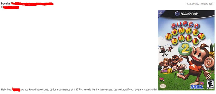 I Accidentally Emailed My Teacher Super Monkey Ball Instead Of My Essay. I'm Done