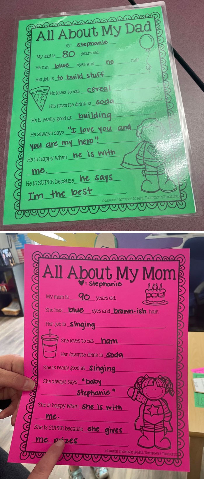 My Kid's End-Of-Year Open House. My Wife And I Are The Oldest Parents In Her Class, At 39. Thanks For Making Us Feel Good, Kid