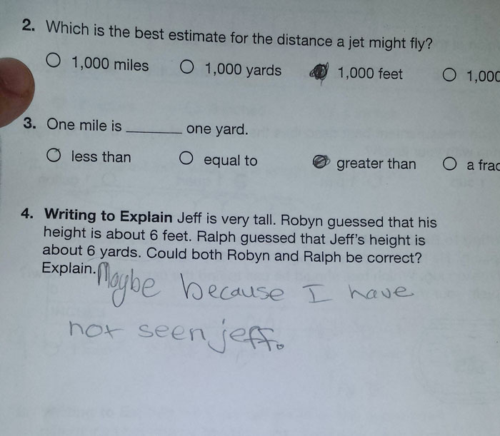 One Of The Kids I Work With Wrote This As An Answer To Her Homework
