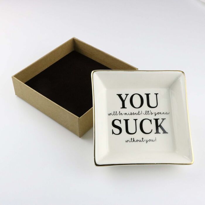 Who Needs A Linkedin Endorsement When You’ve Got This Farewell Jewelry Dish That Says It All?