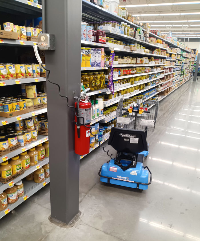 The Cart Died And The Customer Left It Plugged In On The Condiments Aisle