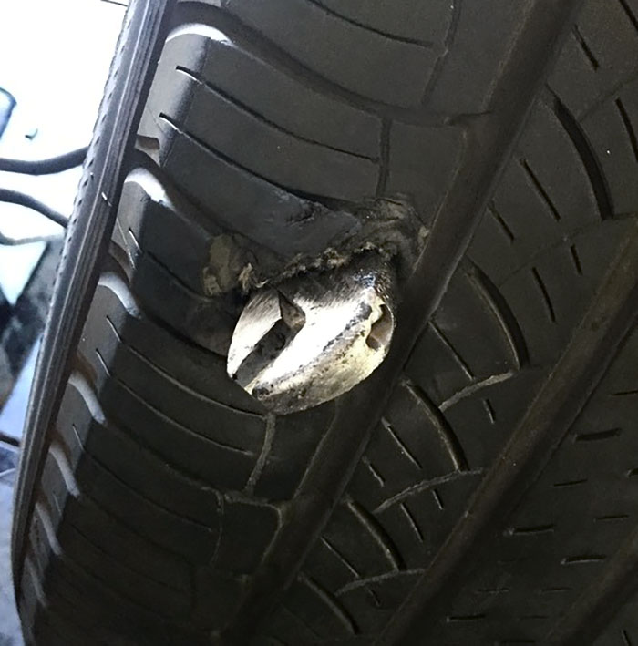 Customer Complained Having To Put Air In The Tire Every Day. I Wonder Why