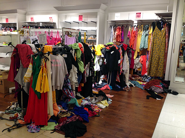 During Sales, People Touch Clothes And Throw Them On The Floor