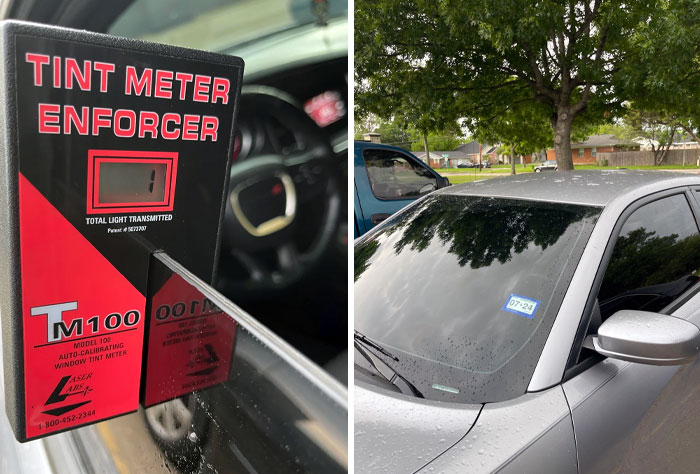 Texas Requires The Front Tint To Be At 25% Or Greater To Pass State Inspection. This Customer Was Upset I Couldn't Just "Let It Go". Also, You Can Barely See Through The Windshield