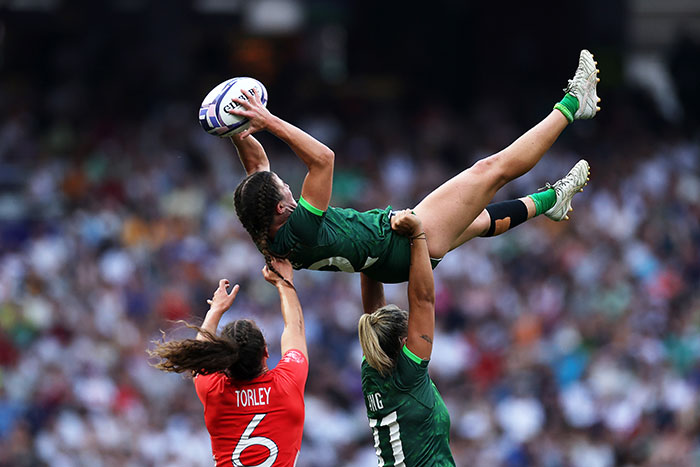 Ireland’s Erin King’s Incredible Strength Helps Her Lift Her Teammate Emily Lane While She Risked It All To Catch The Ball