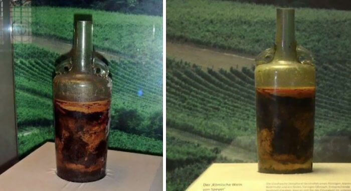 The Roman Wine Of Speyer Is The Oldest Wine Of The World That Is Still Liquid. The Bottle Has Been Dated Between 325 And 350 AD. It Was Found In 1867 In A Grave And Is Today In A Museum