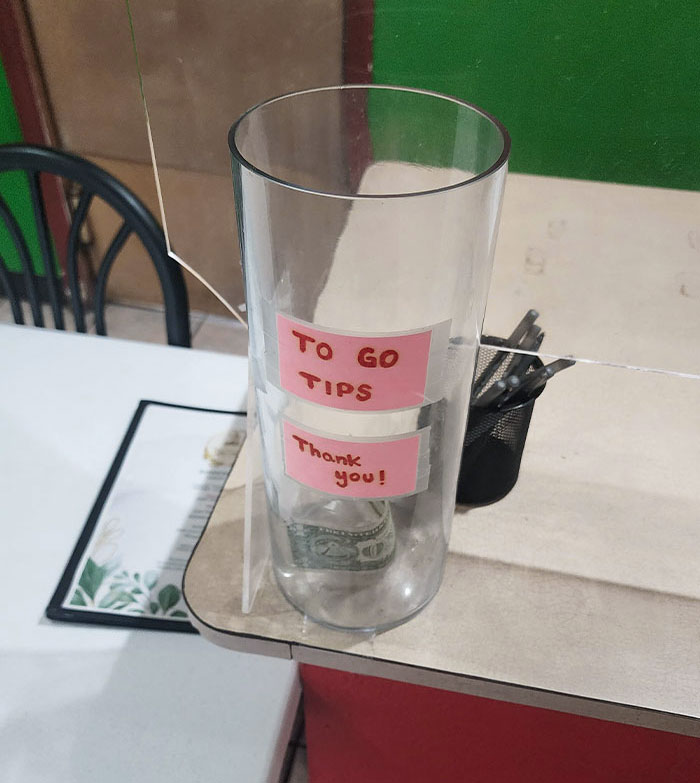 A Local Thai Restaurant Has A Tip Jar Specifically For To-Go Orders
