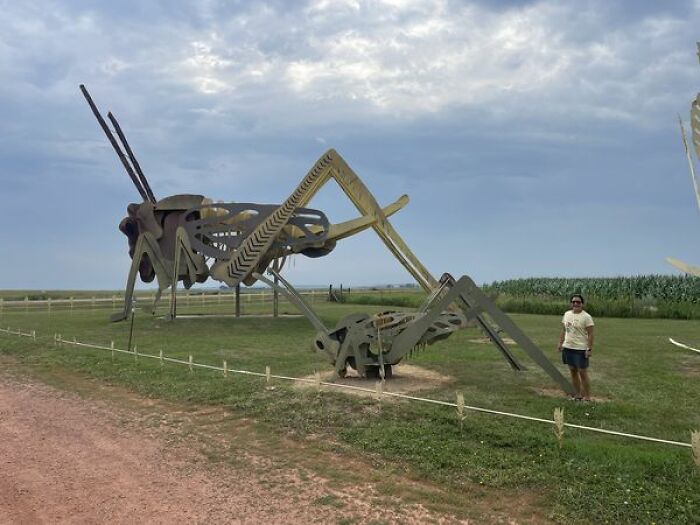 Giant Grasshopper, On The Enchanted Highway North Dakota. Near Gladstone Nd
