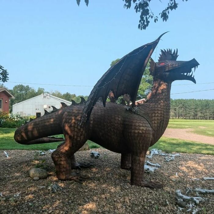 If You Schlepped All Of The Way To Mora, MN To See The World's Largest Dala Horse, You Might As Well Head Out 17 Minutes West To Ogilvie And Say Hello To Rusty The Dragon